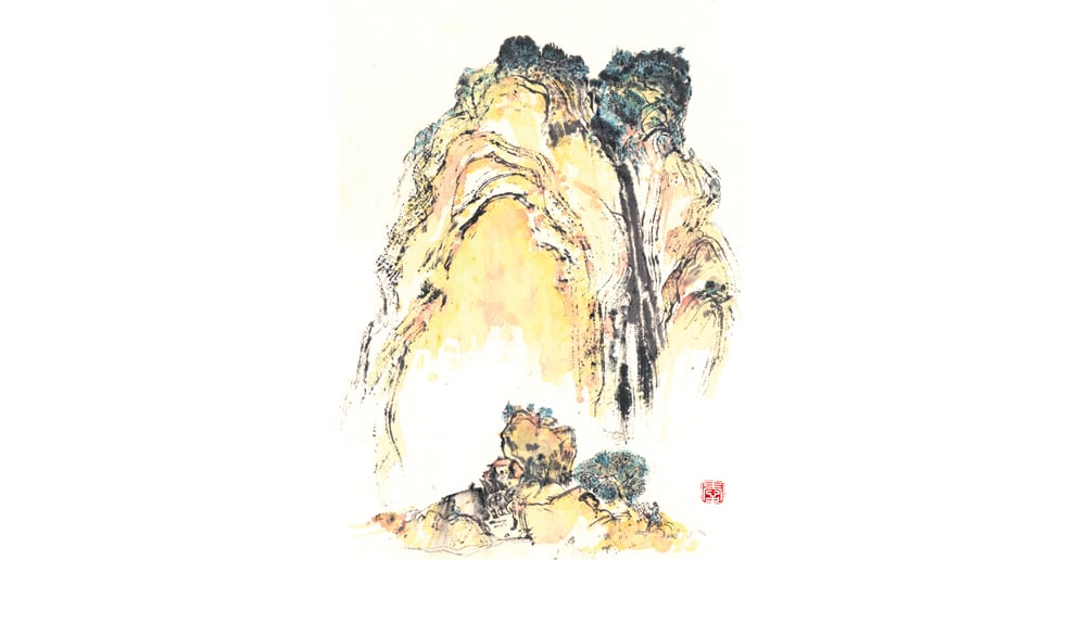 Blencathra after Fan Kuan (范寬, ca.950–1032) - h30 x w 21 cm