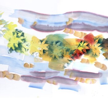 Leaves flowing on Kamogawa Kyoto