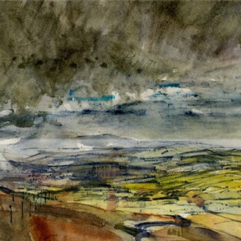 Approach of Storm Desmond from Hartside